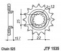 Prednji lančanik JT JTF 1535-15RB 15T, 525 rubber cushioned